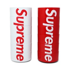 Bols Supreme rouges et blancs de Vignelli pour Heller, lot de 12