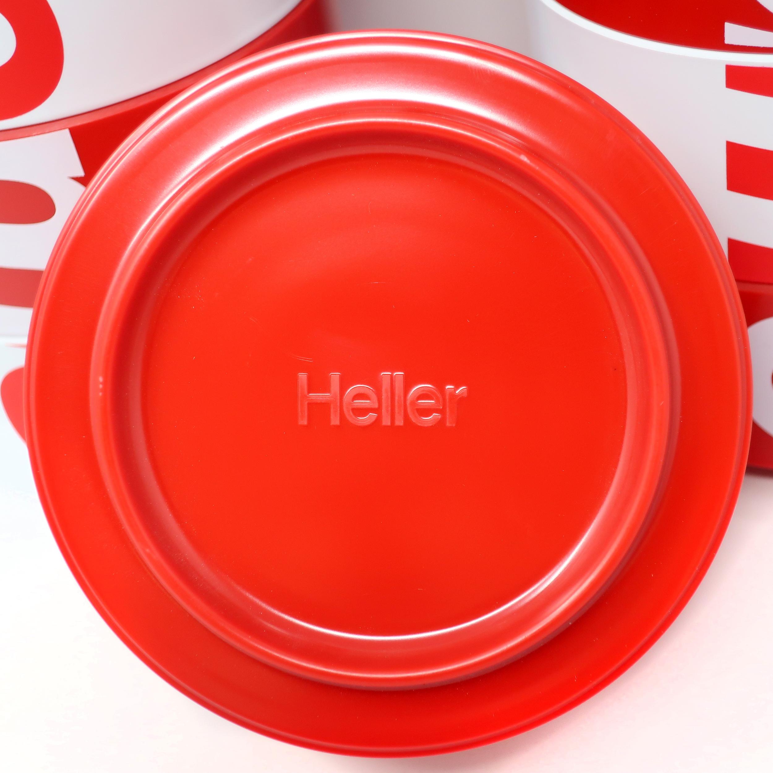 Red & White Supreme Bowls by Vignelli for Heller, Set of 12 2