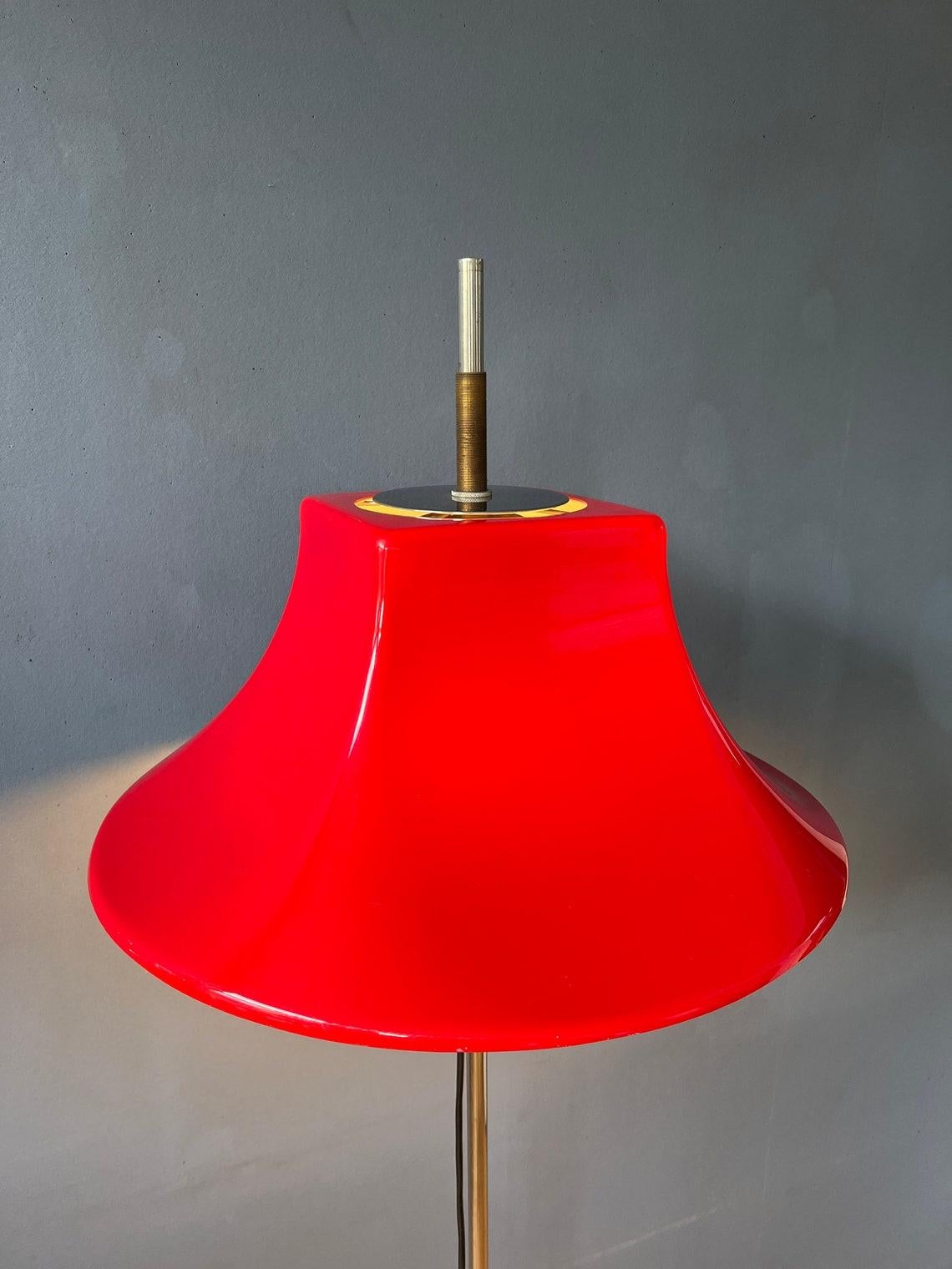 Metal Red Willem Hagoort Space Age Floor Lamp - Mid Century Acrylic Glass Lamp, 1970s For Sale