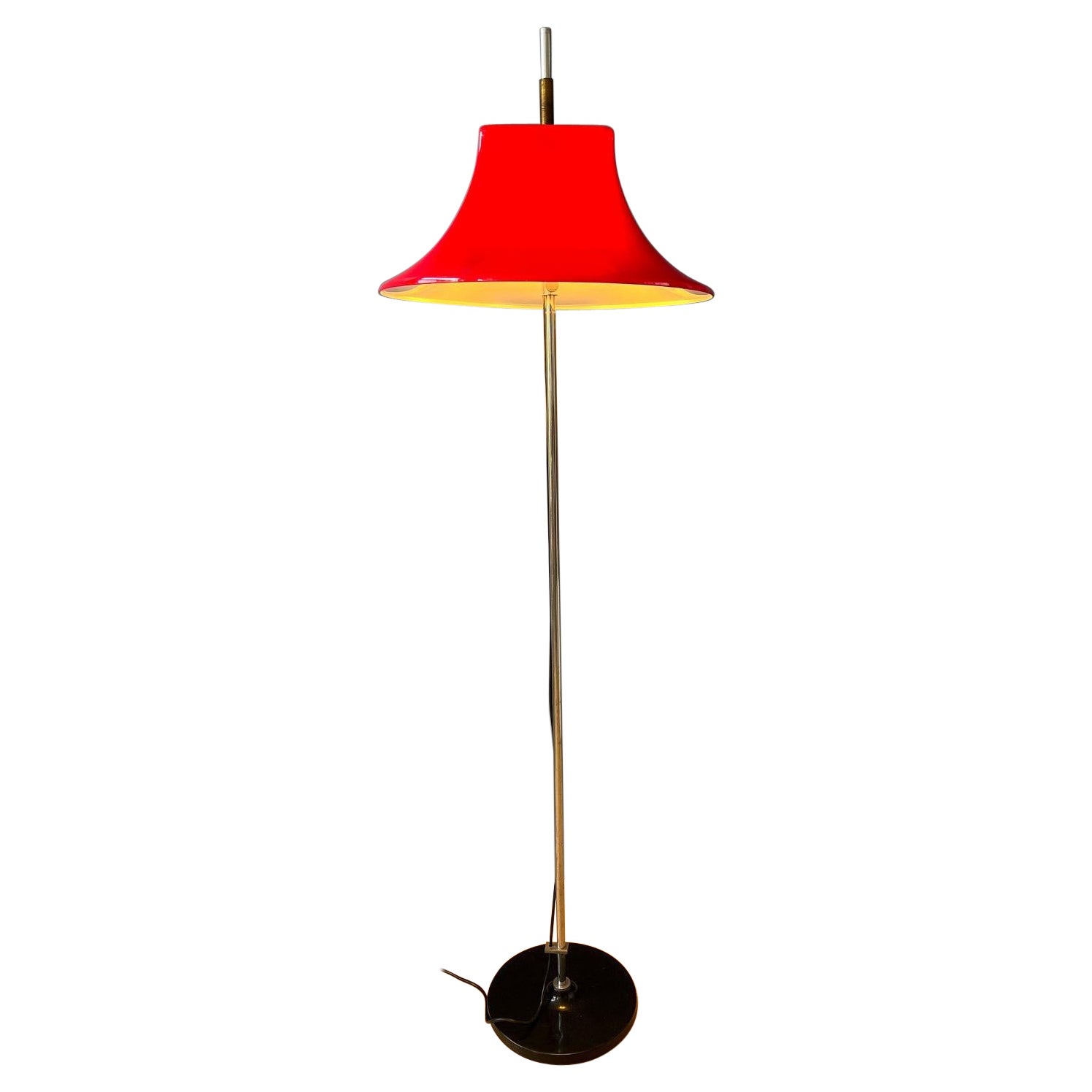 Lámpara de pie roja Willem Hagoort Space Age - Lámpara de cristal acrílico de mediados de siglo, años 70