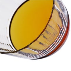 Red Wine Crystal Glass in Amber Crystal Handcut Set of 2