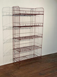 Red Wire Rod Store Display Shelving