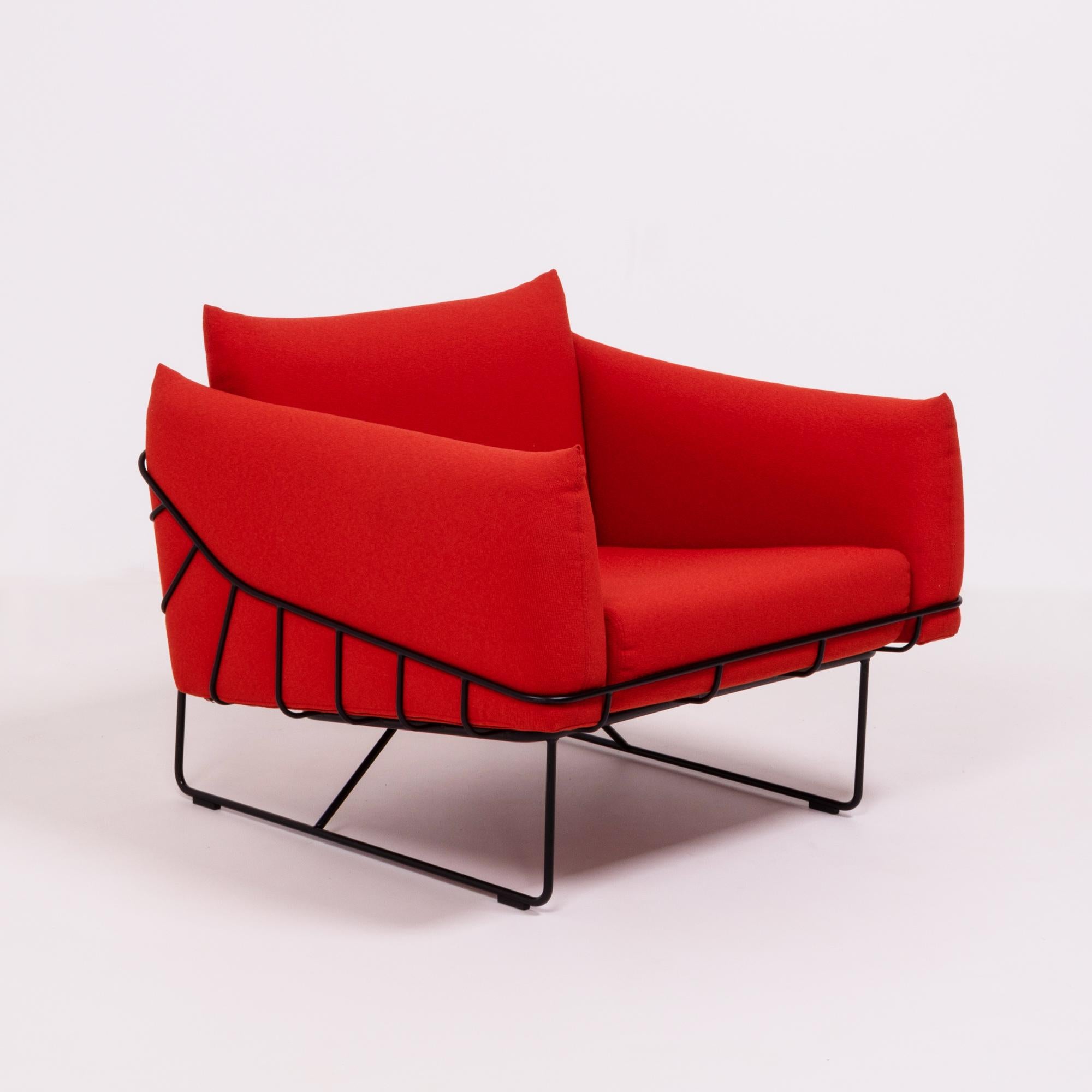 American Red Wireframe Lounge Chairs by Herman Miller, 2013, set of 2