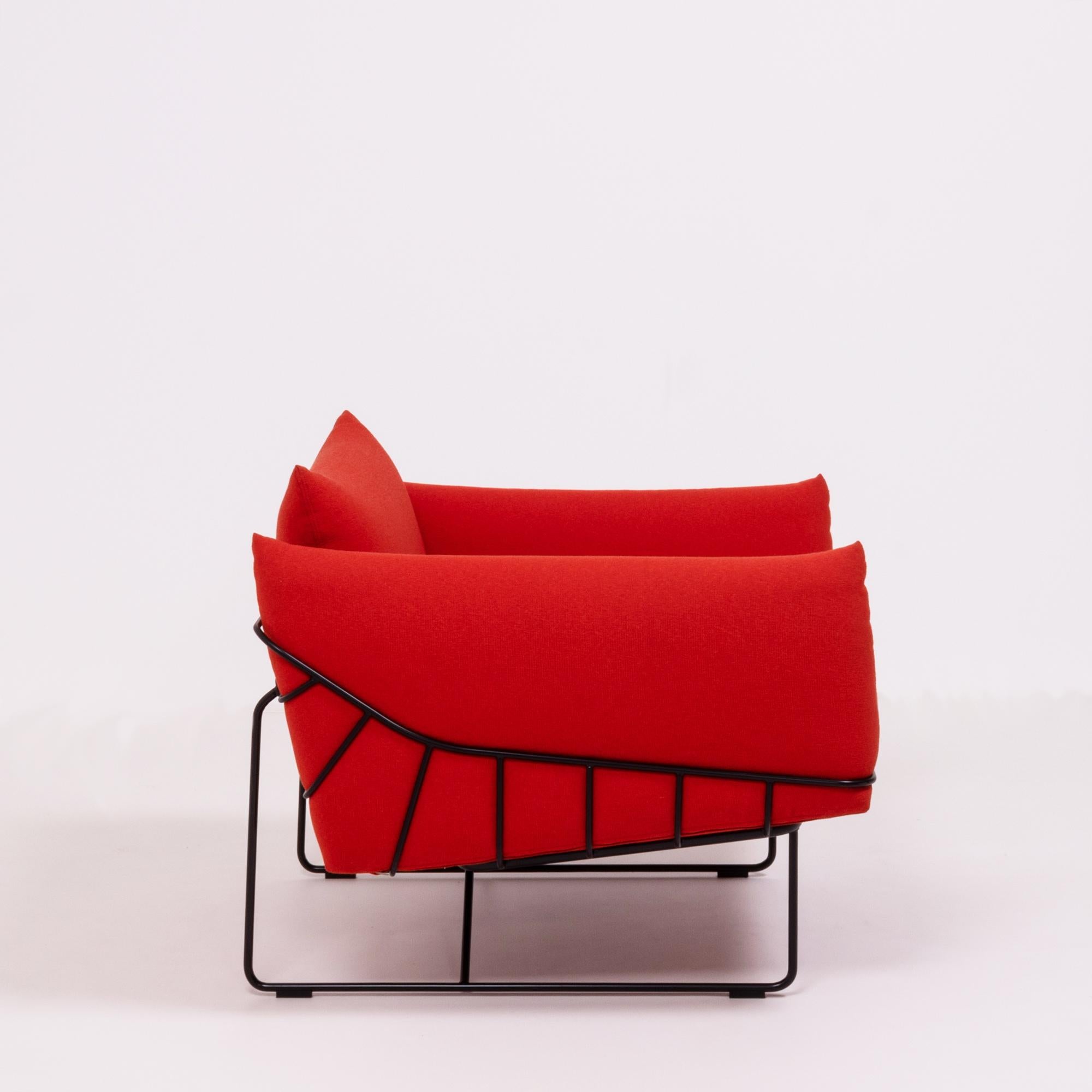 Red Wireframe Lounge Chairs by Herman Miller, 2013, set of 2 In Good Condition In London, GB