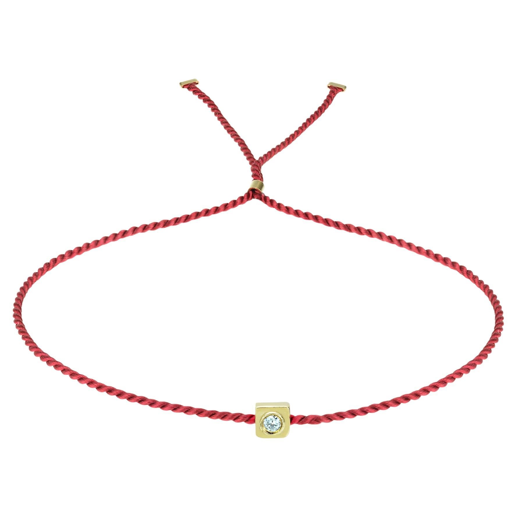 Red Wish Wristlet Bracelet Pure, 14y Gold and Diamond For Sale