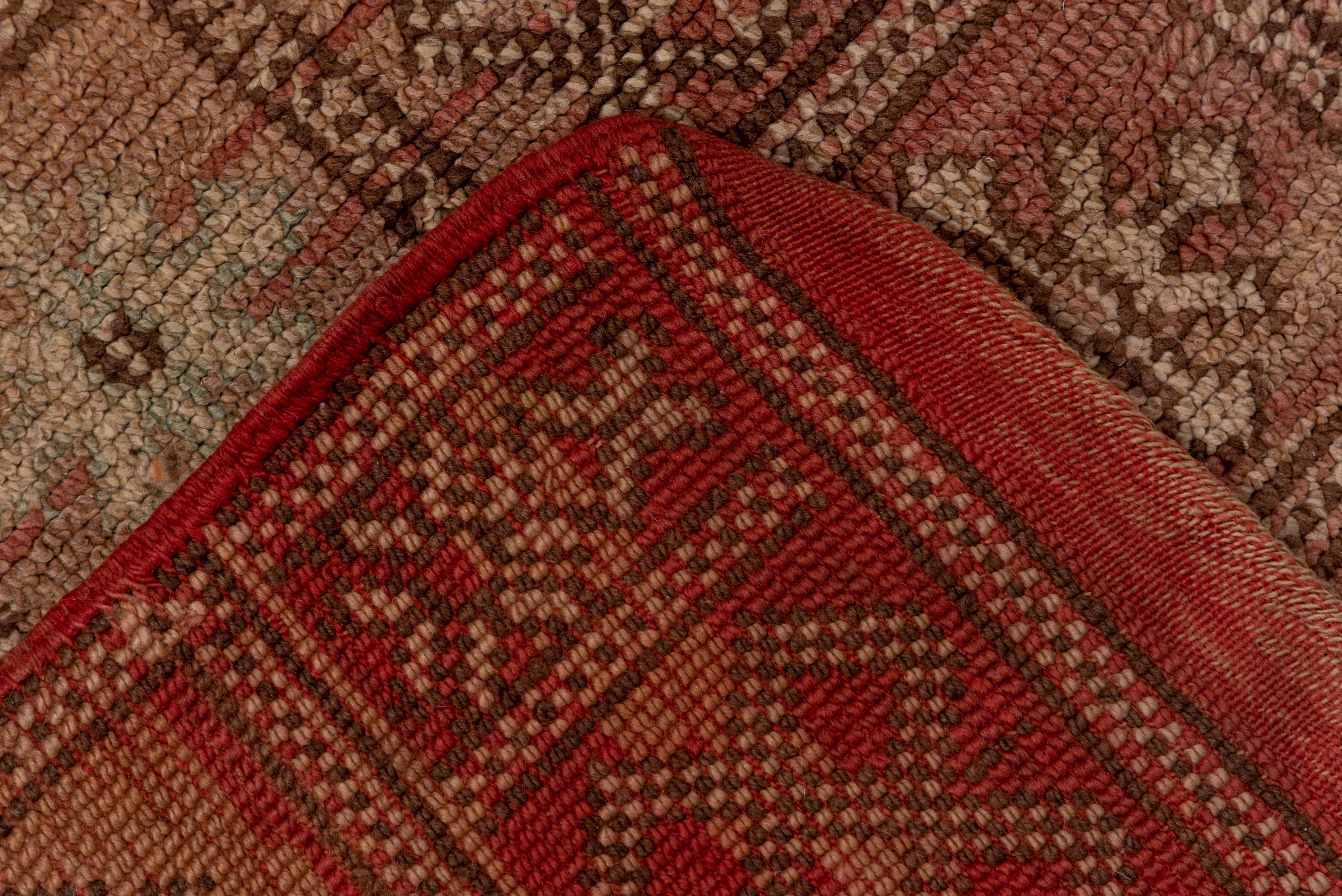 Hand-Knotted Red with Diamond Snowflakes Moroccan Rug For Sale