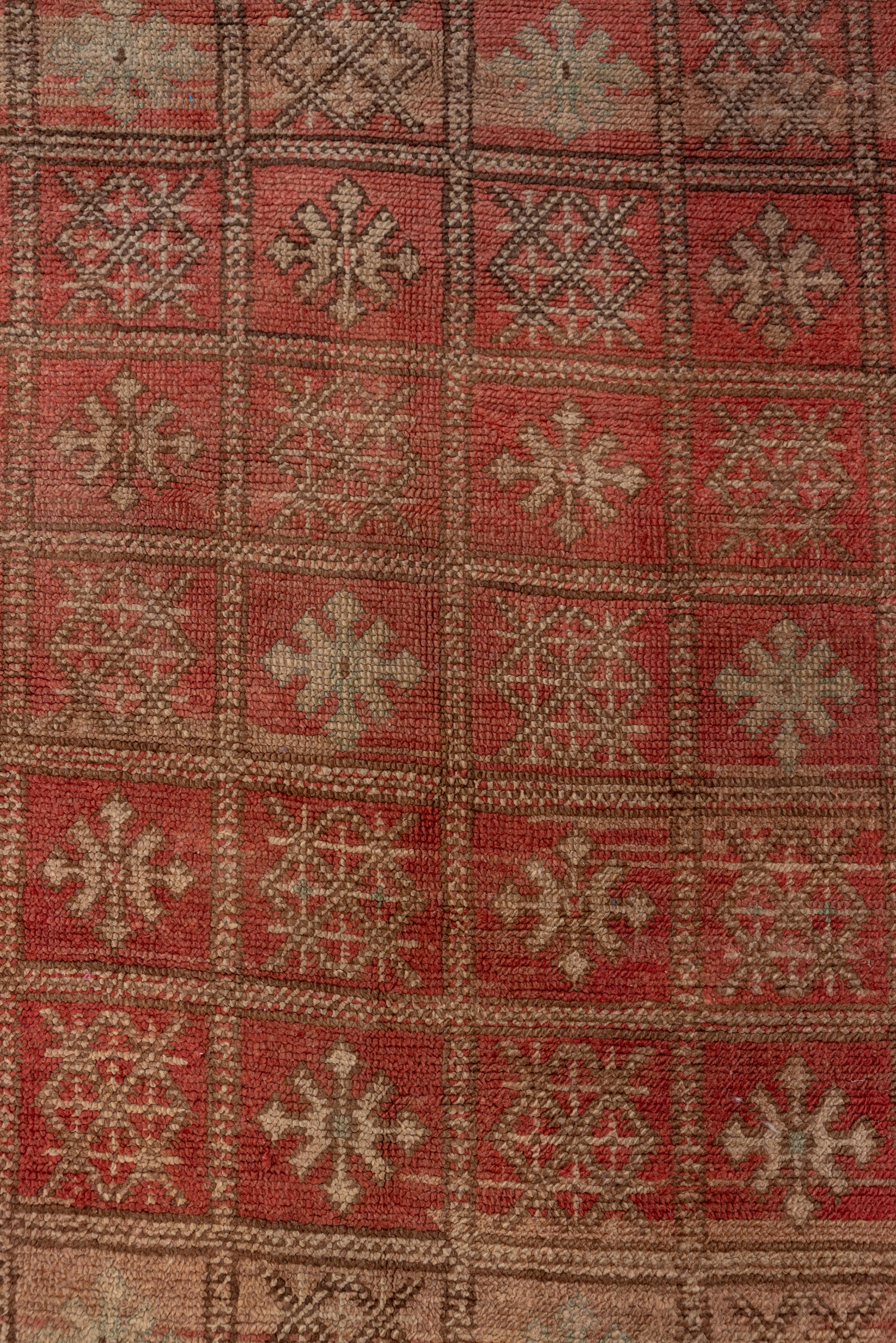 20th Century Red with Diamond Snowflakes Moroccan Rug For Sale