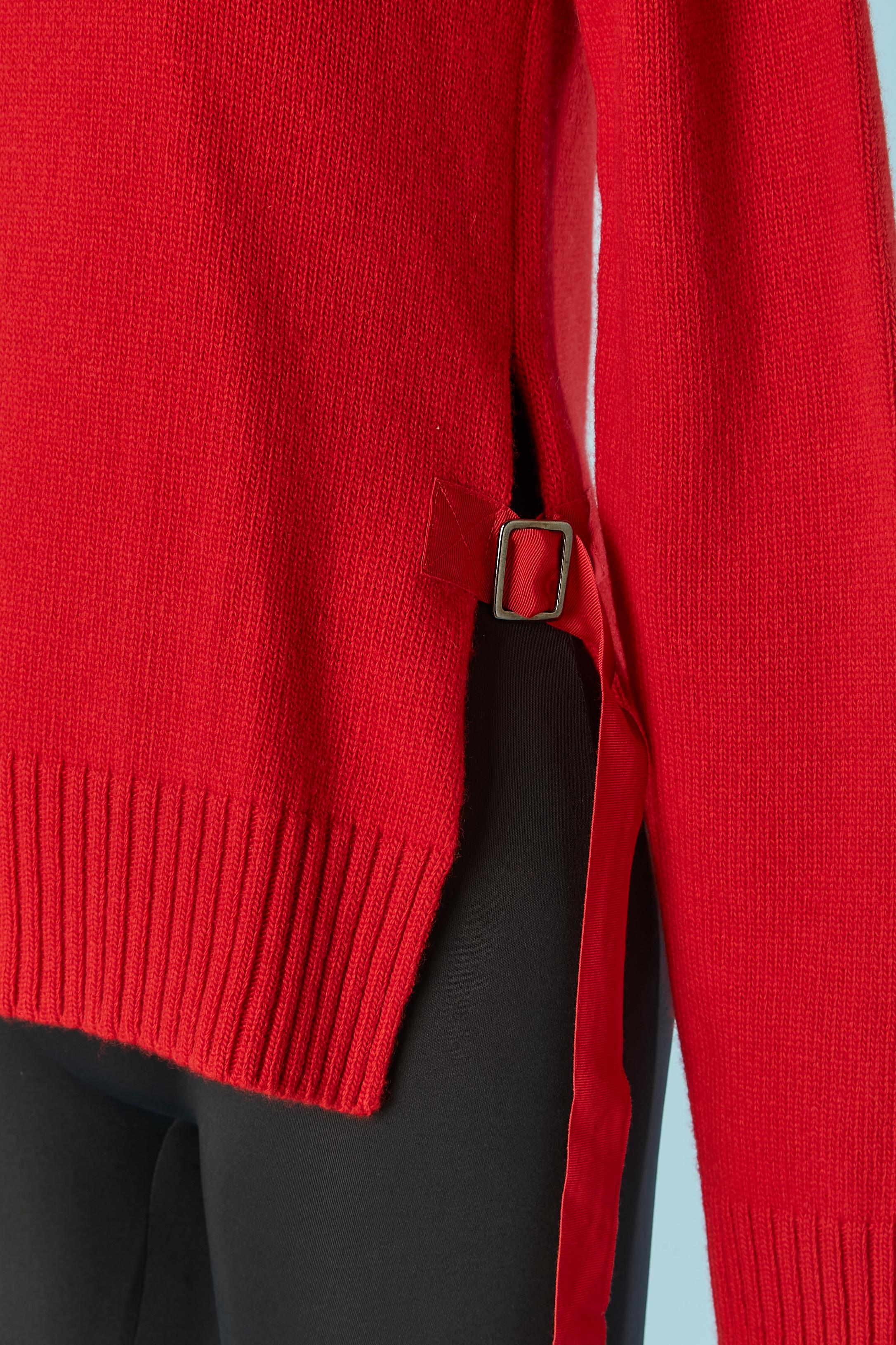 Red wool and cashmere sweater VIONNET In Excellent Condition For Sale In Saint-Ouen-Sur-Seine, FR