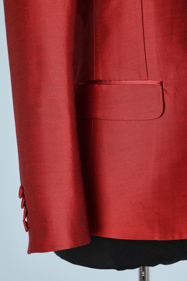 Red wool and satin single-breasted tuxedo jacket DSquared2 In Excellent Condition For Sale In Saint-Ouen-Sur-Seine, FR