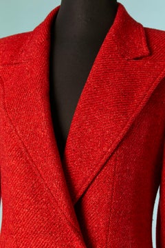 Red wool and silk double breasted coat THIERRY MUGLER COUTURE