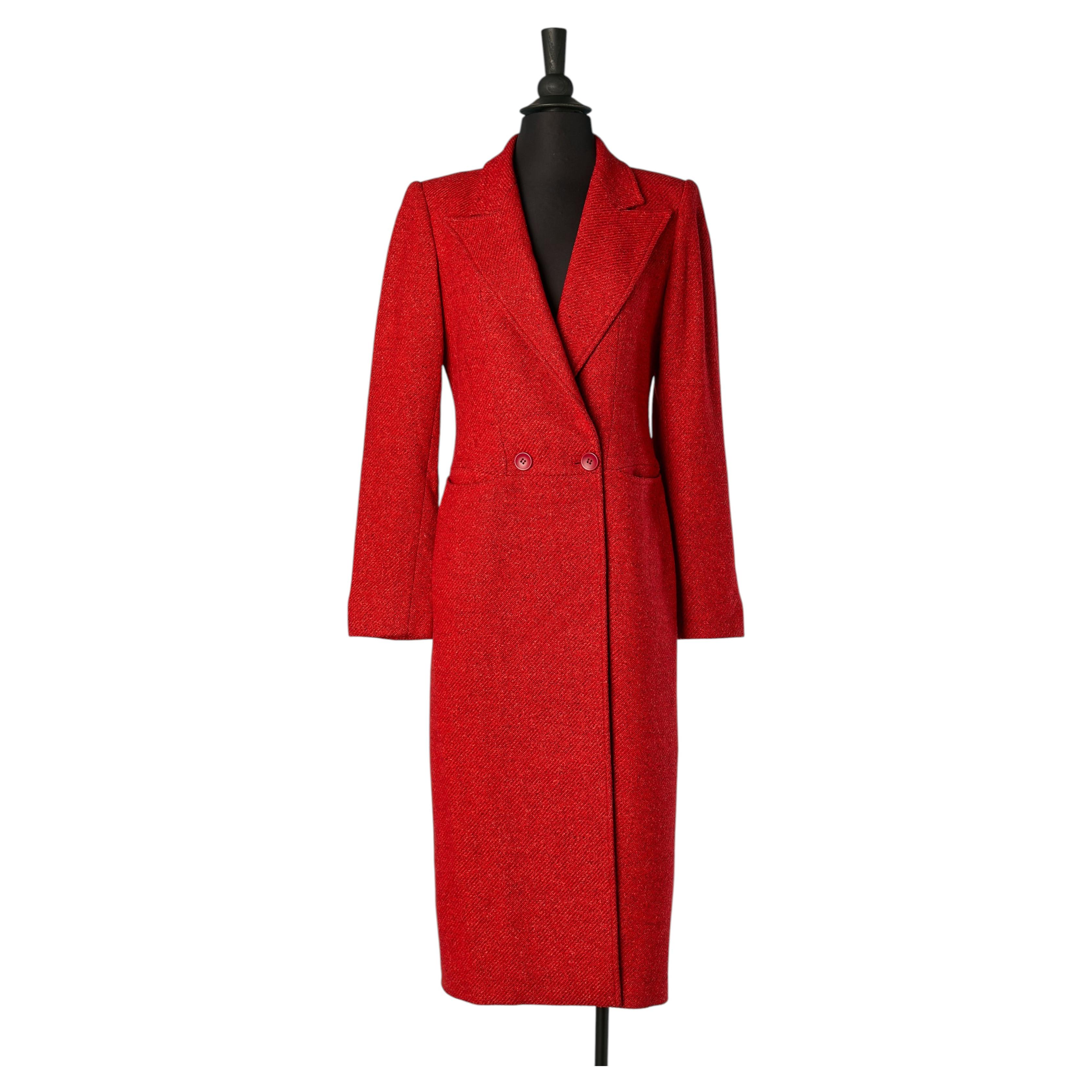 Red wool and silk double breasted coat THIERRY MUGLER COUTURE