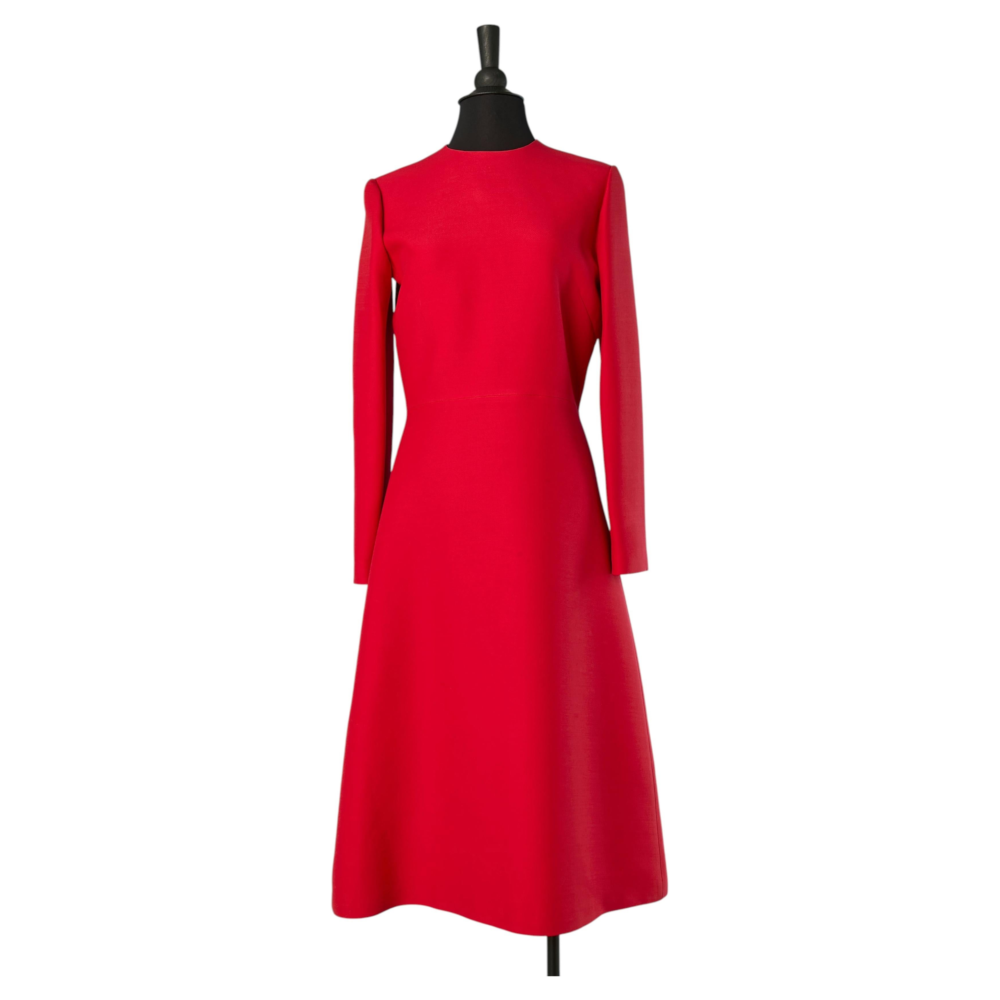 Robe en laine rouge et soie Christian Dior