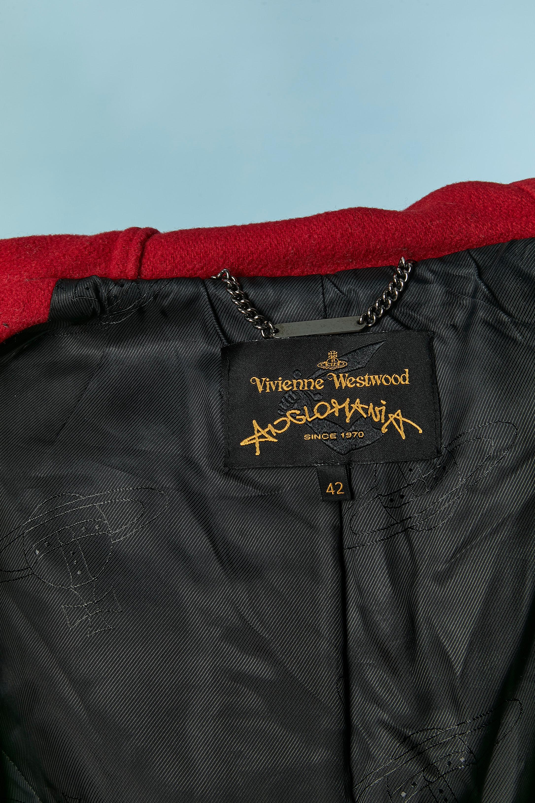 Montgomery asimmetrico di lana rossa Vivienne Westwood Anglomania in vendita 1