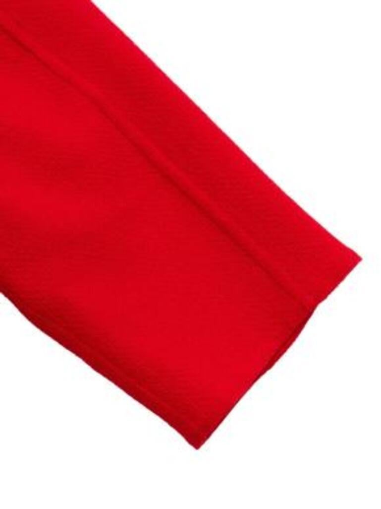 Red Wool Crepe Midi Dress For Sale 3