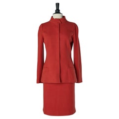 Red wool jersey skirt-suit THIERRY MUGLER Circa 1990's