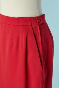 Jupe crayon en laine rouge Yves Saint Laurent Rive Gauche FW 1991