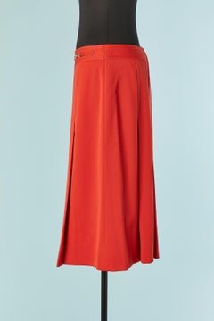 Red wool pleated skirt CELINE