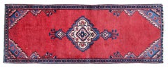 Red Wool Runner Rug Handmade Wool Oriental Area Carpet