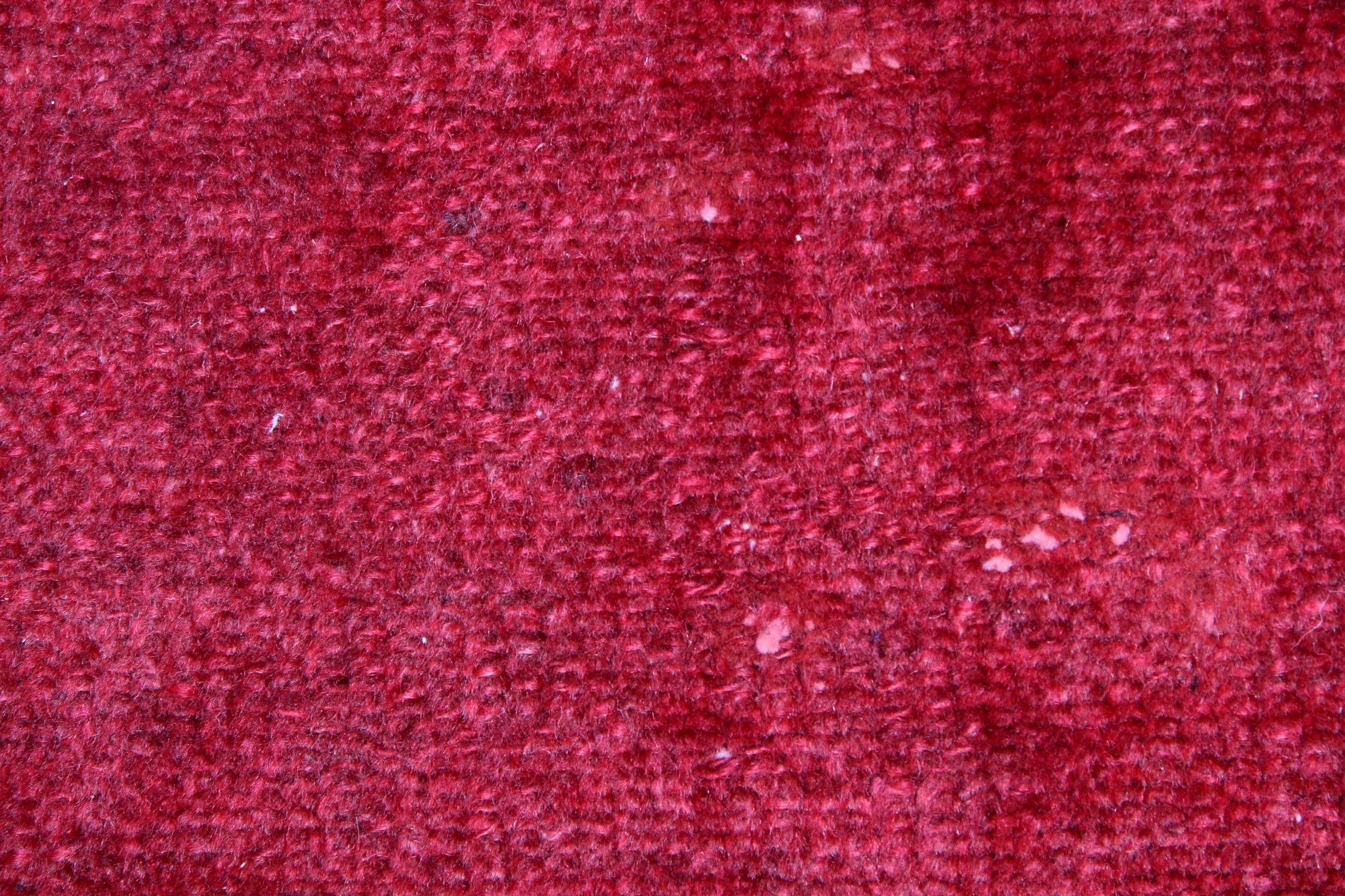 Vegetable Dyed Red Wool Runner Rug Handmade Wool Oriental Area Carpet