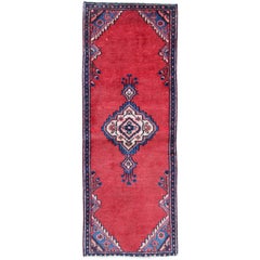 Red Wool Runner Rug Handmade Wool Oriental Area Carpet