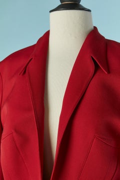 Red wool single breasted jacket with cut-work THIERRY MUGLER