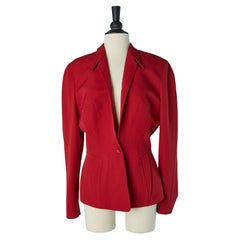 Red wool single breasted jacket with cut-work THIERRY MUGLER