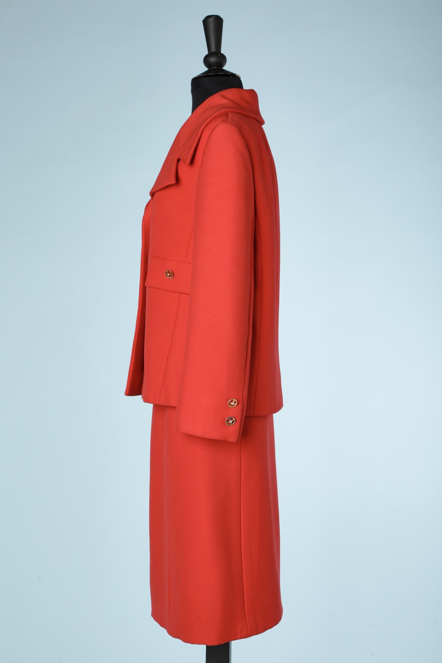 Women's Red wool skirt-suit Christian Dior NY Inc for Bullock's Wilshire