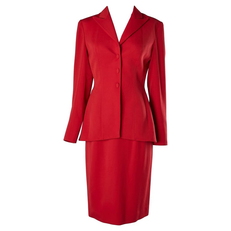 Tailleur Vintage Thierry Mugler - Veste Et Jupe, Taille 40, Couleur écru, Style Smoking, Occasion