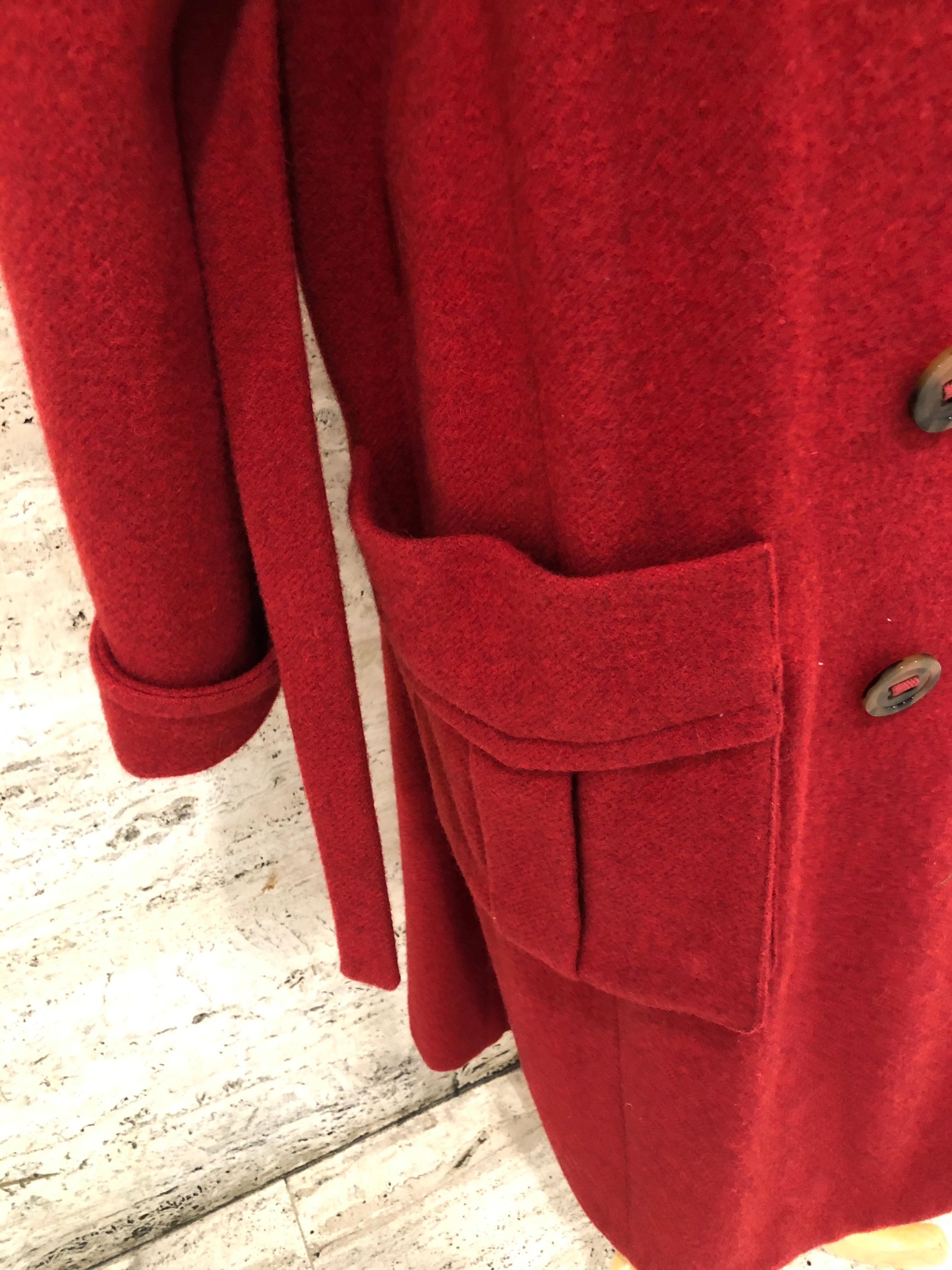 red wool trench coat