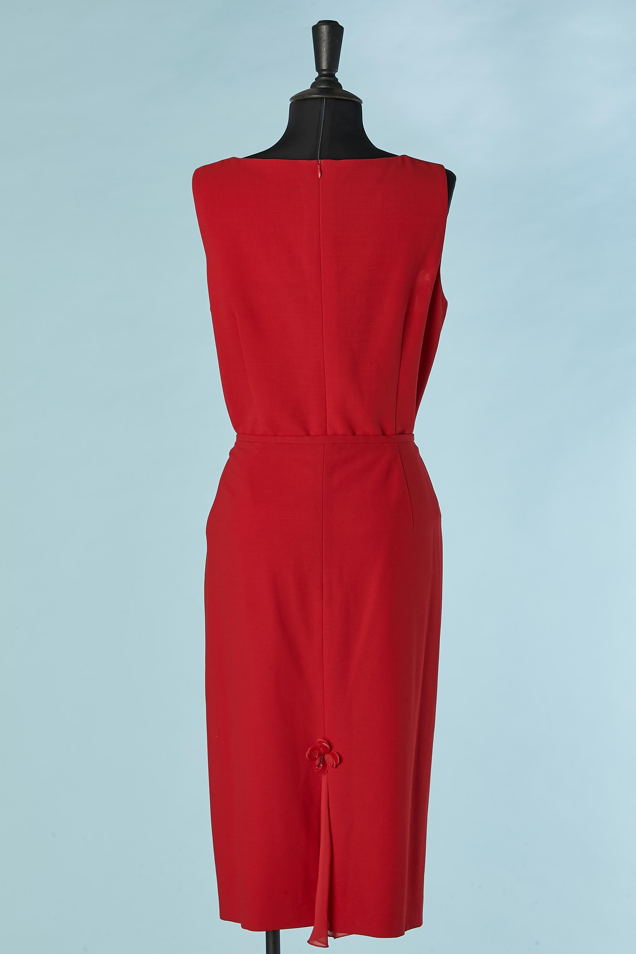 Top, gonna e giacca in lana rossa con fiori Escada per Neiman Marcus in vendita 5
