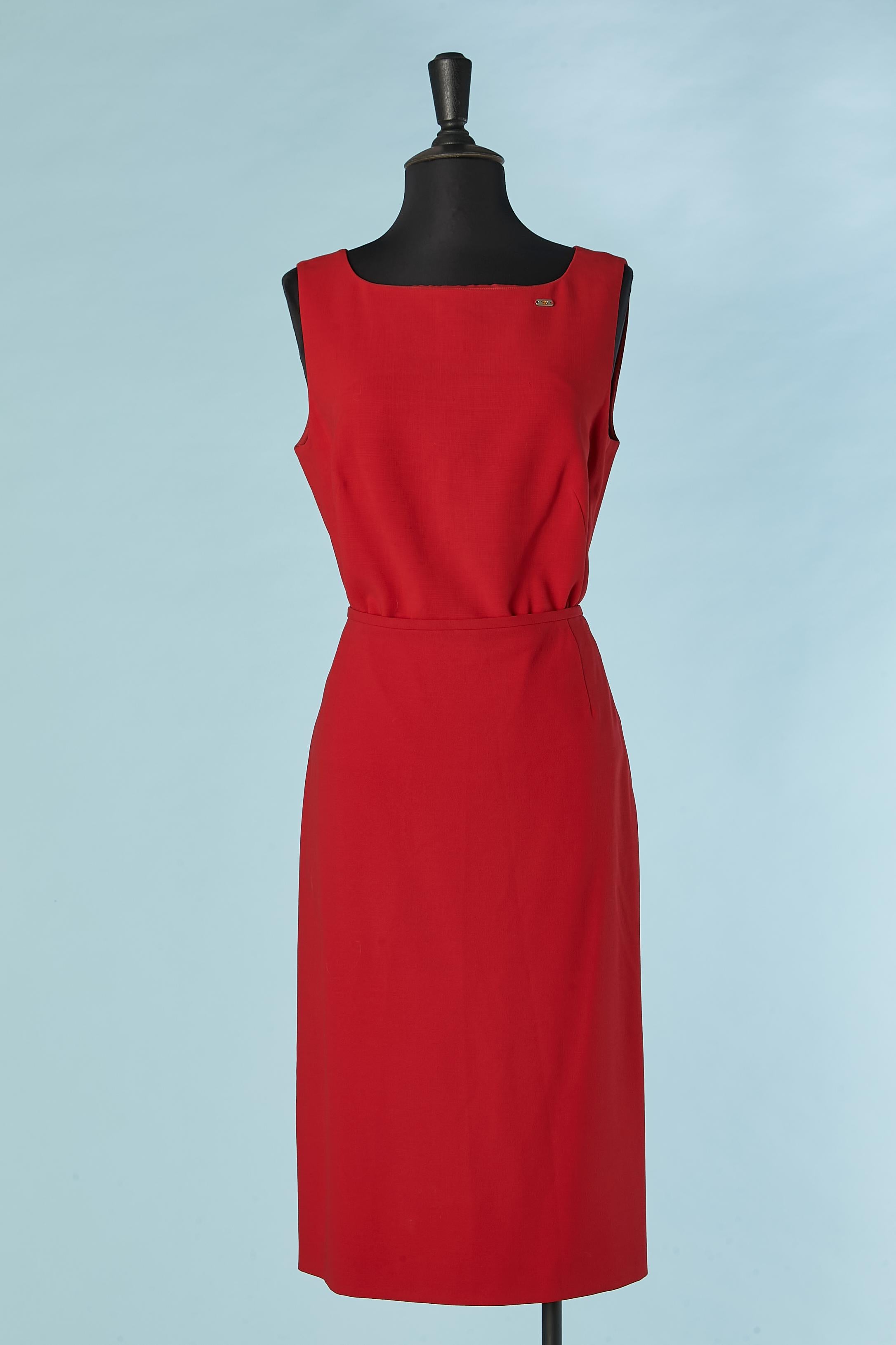 Top, gonna e giacca in lana rossa con fiori Escada per Neiman Marcus in vendita 2
