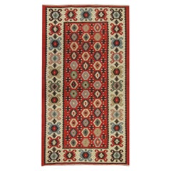 Tapis Kilim turc vintage en laine rouge tissé à la main Tapis Kilim Sarkoy