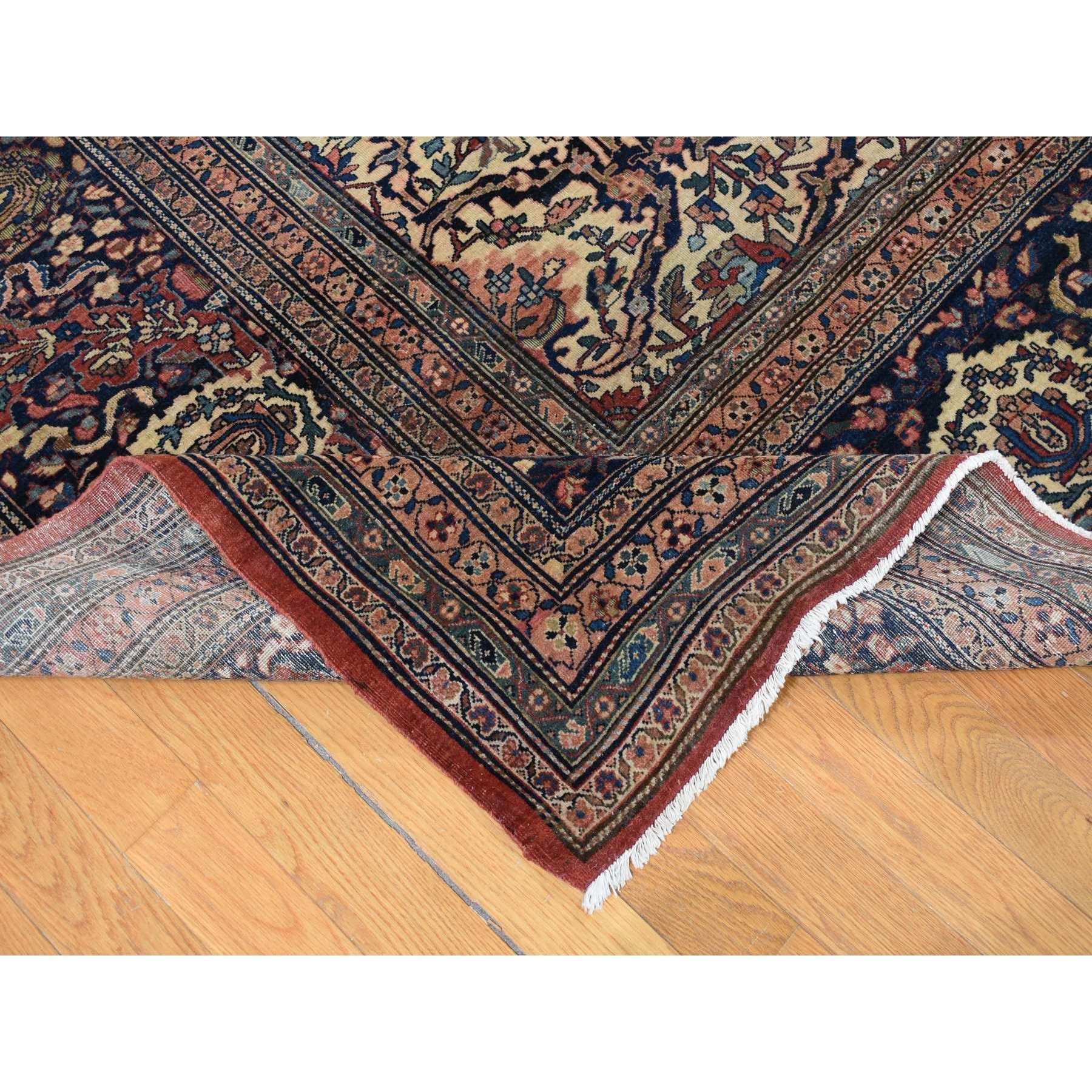 Early 20th Century Red XL Antique Persian Fereghan Sarouk Even Wear Hand Knotted Pure Wool Rug For Sale