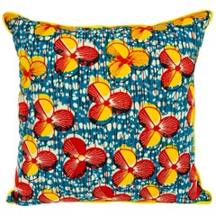 Red/Yellow and Yellow Backed African Wax Print Pillow