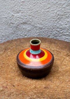 Red, Yellow, Blue, and Orange Ceramic Vase by Bruno Gambone, Italy, c. 1950