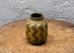 Vaso in ceramica verde oliva e marrone di Alvino Bagni, Italia, 1950 ca.