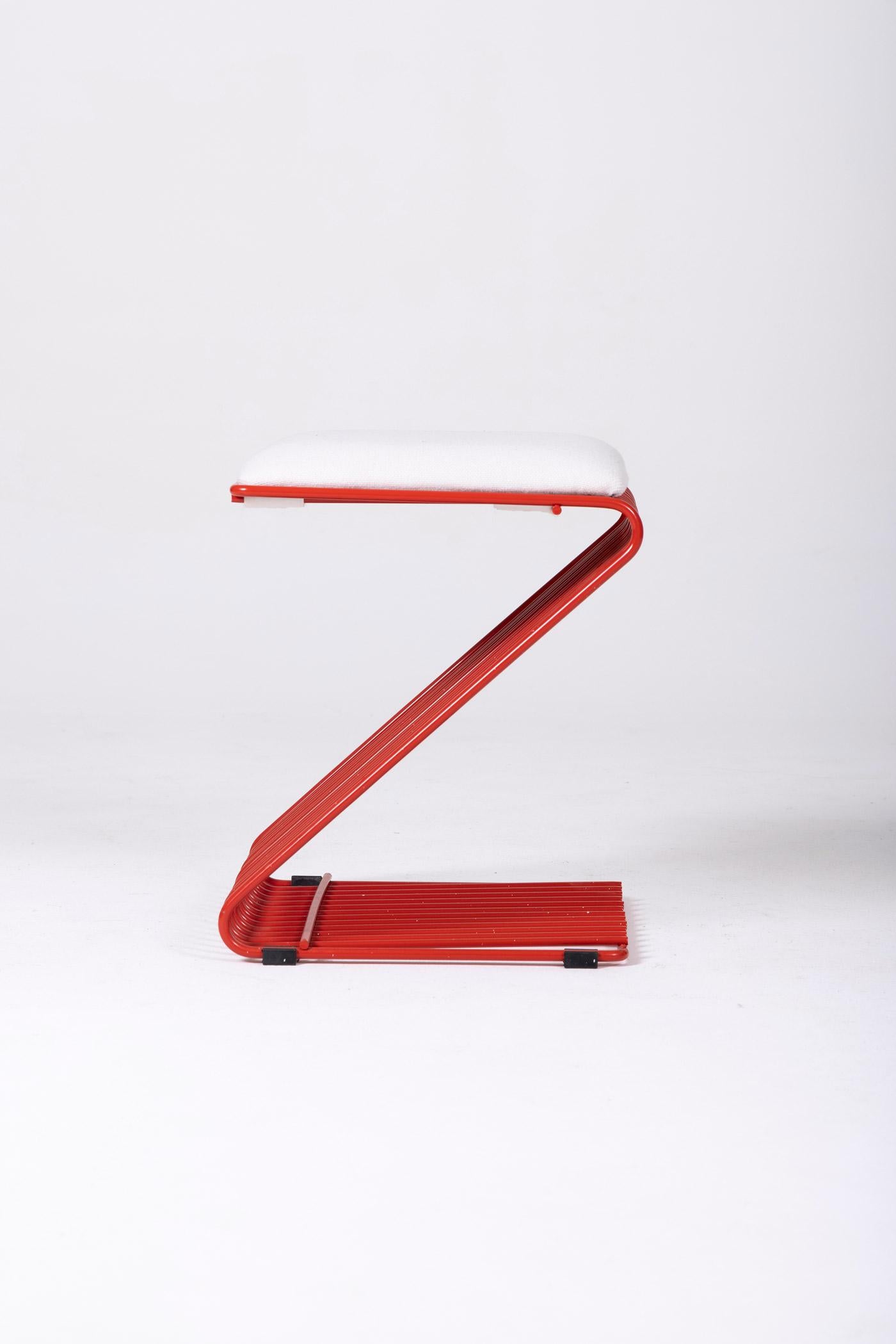 Métal Tabouret rouge 