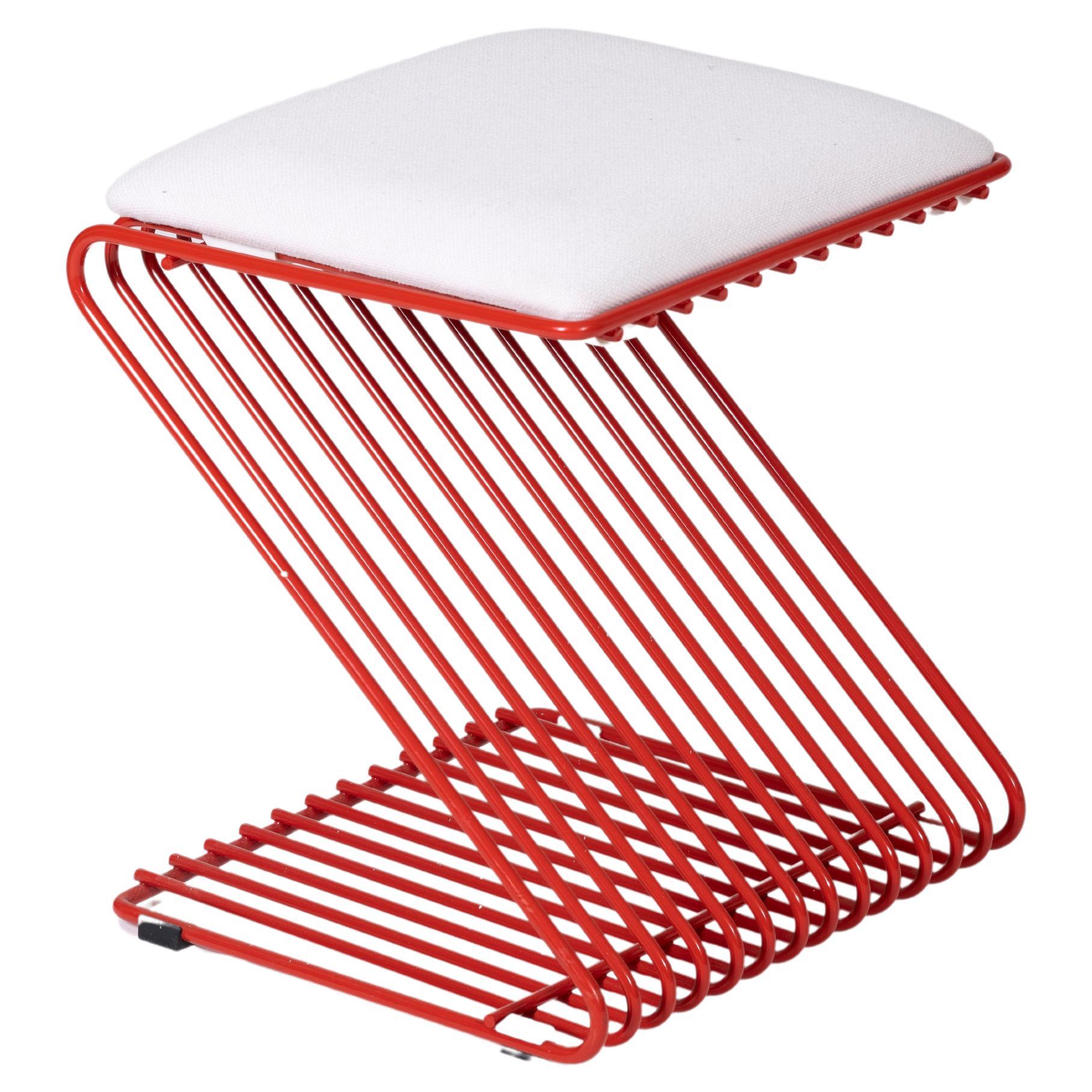 Red "Z" Stool by François Arnal For Sale