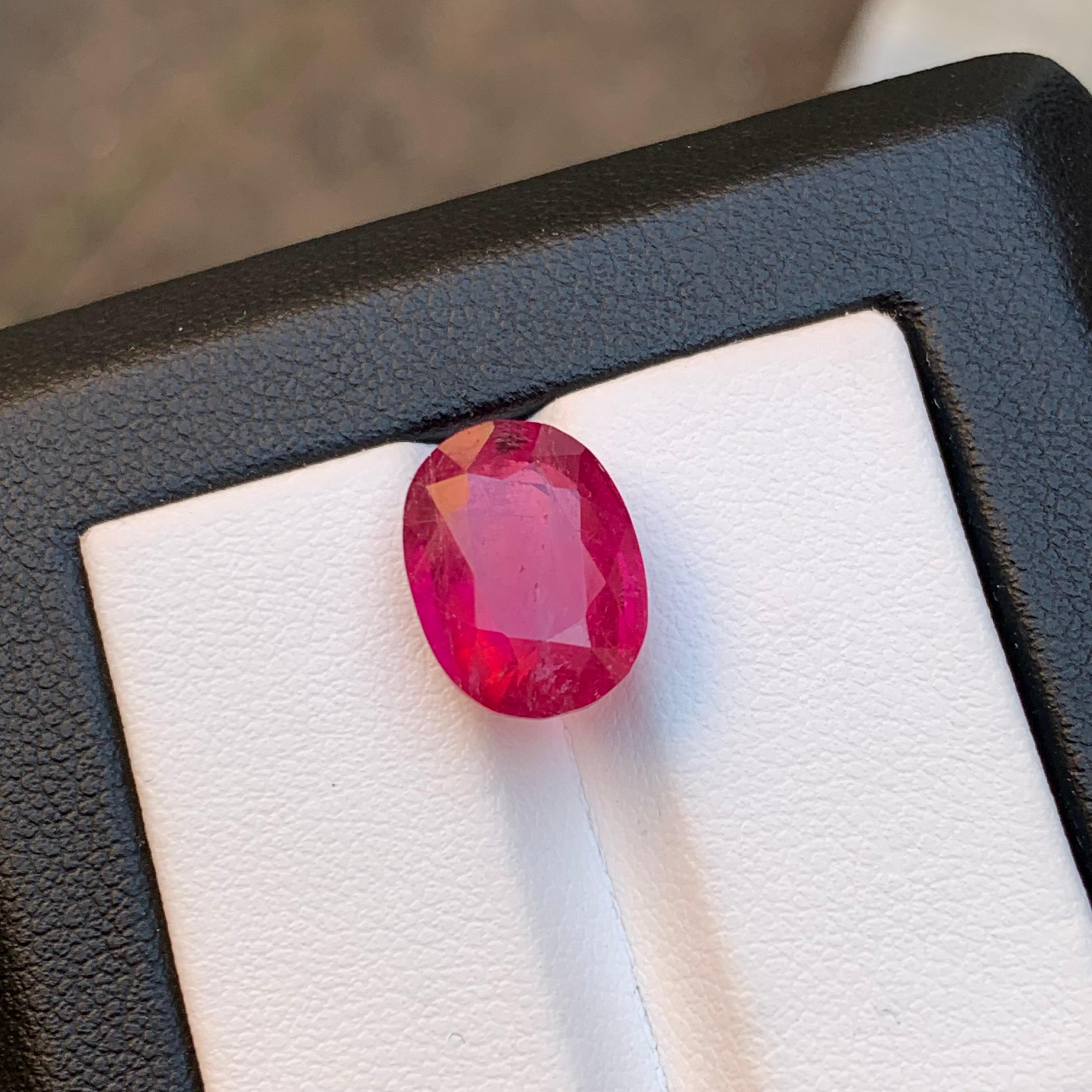 Reddish Hue Vibrant Pink Natural Rubellite Tourmaline Ring Loose Gemstone 6.90Ct For Sale 4