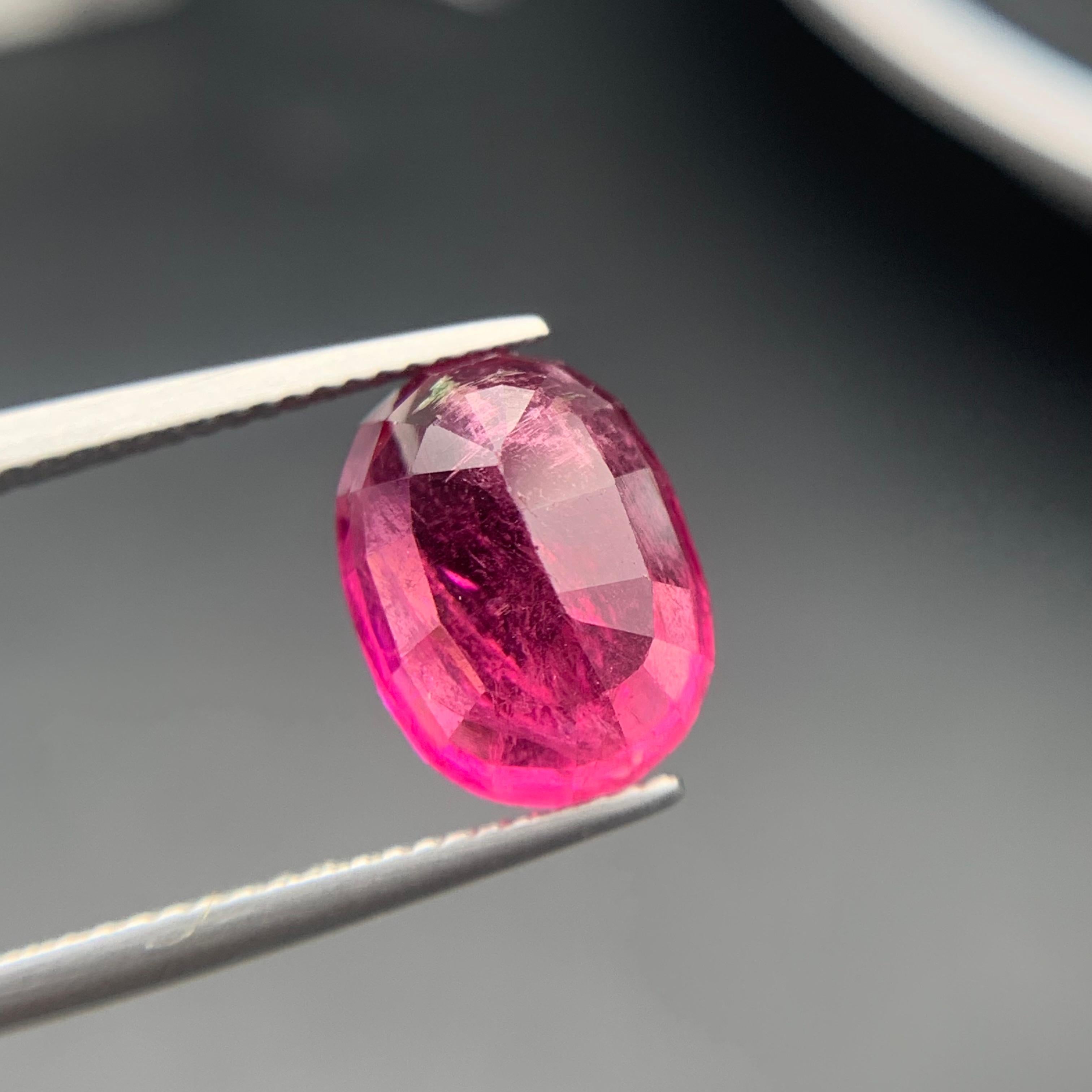 Reddish Hue Vibrant Pink Natural Rubellite Tourmaline Ring Loose Gemstone 6.90Ct For Sale 6