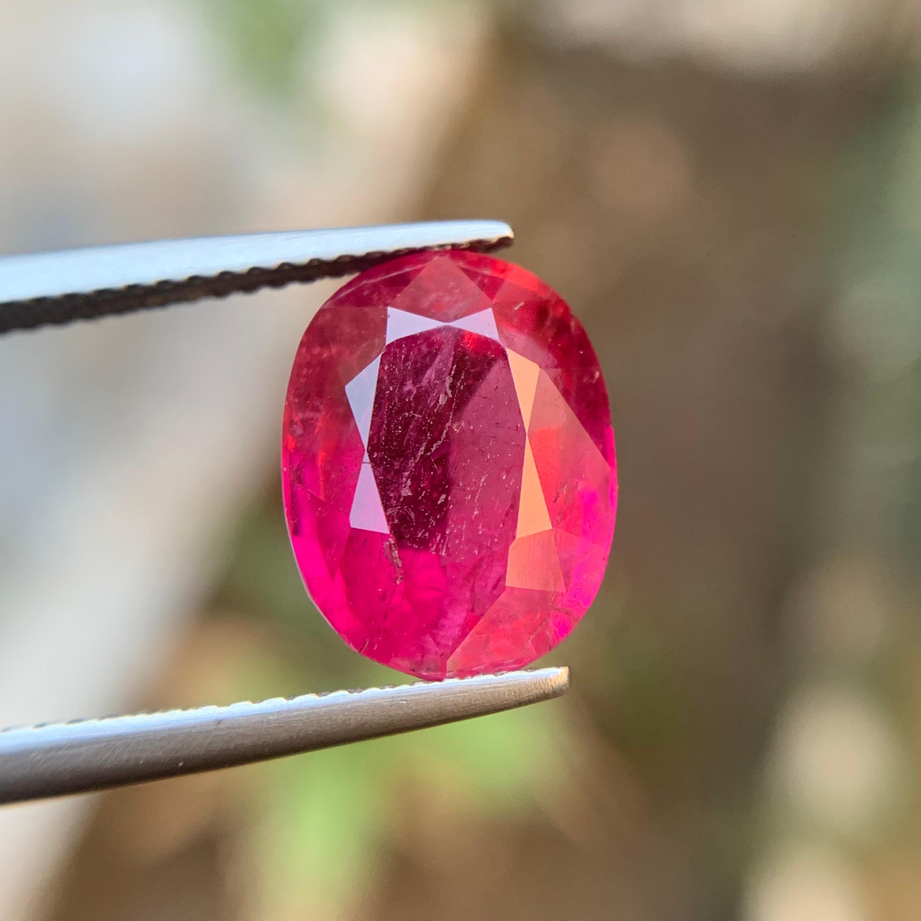 Reddish Hue Vibrant Pink Natural Rubellite Tourmaline Ring Loose Gemstone 6.90Ct For Sale 7