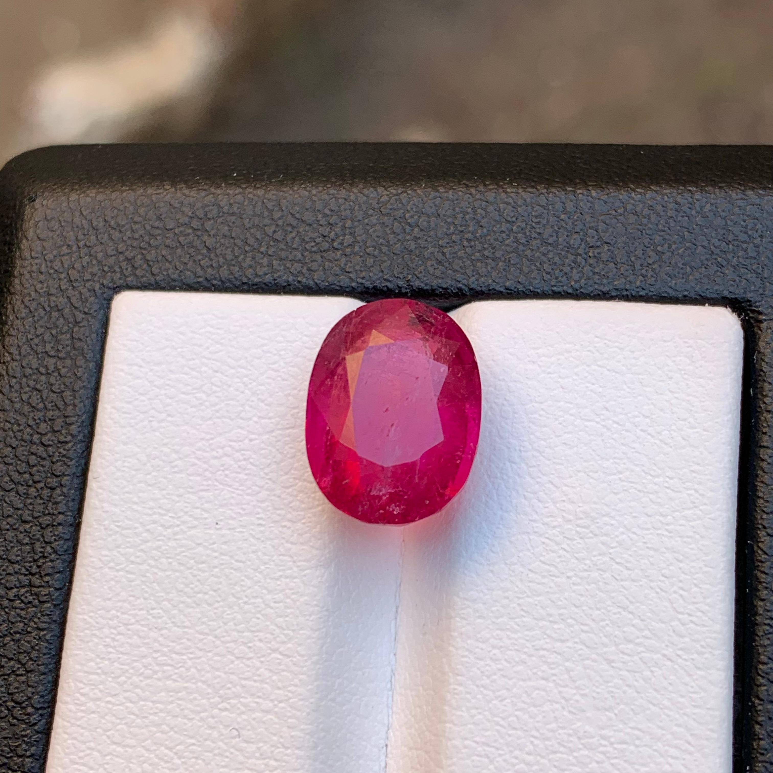 Reddish Hue Vibrant Pink Natural Rubellite Tourmaline Ring Loose Gemstone 6.90Ct For Sale 1
