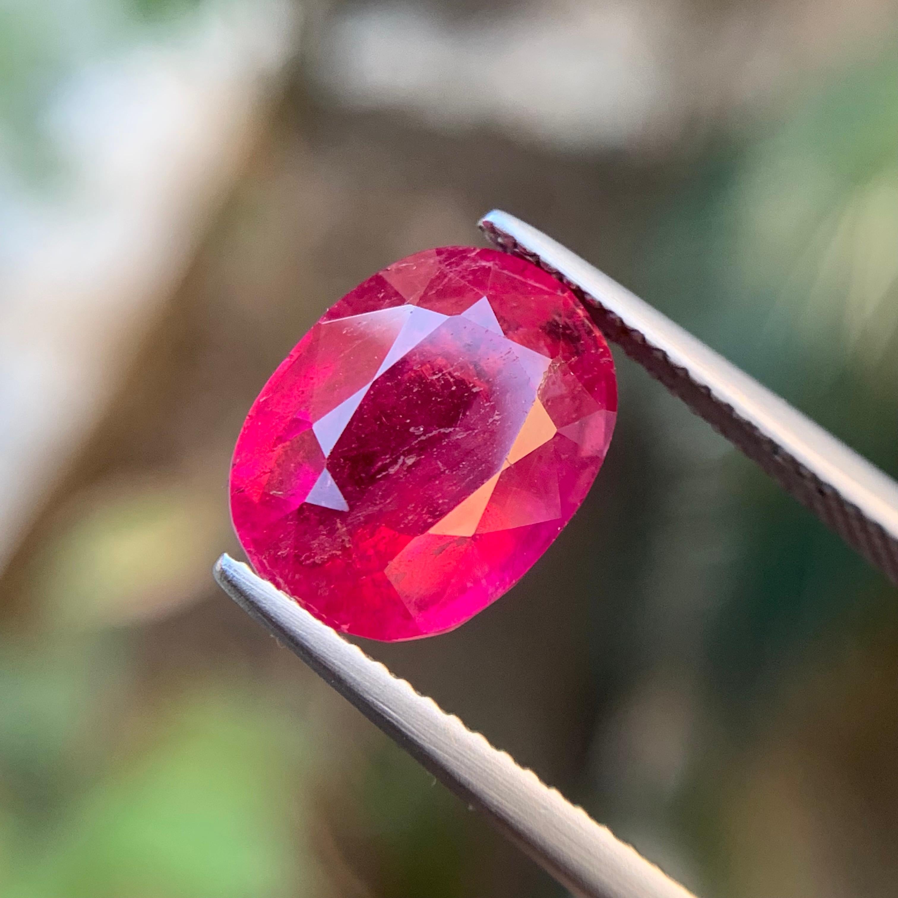 Reddish Hue Vibrant Pink Natural Rubellite Tourmaline Ring Loose Gemstone 6.90Ct For Sale 3
