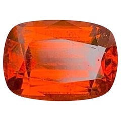 Reddish Orange Fanta Garnet Gemstone: Cushion Cut January Birthstone, 4.03 Carat