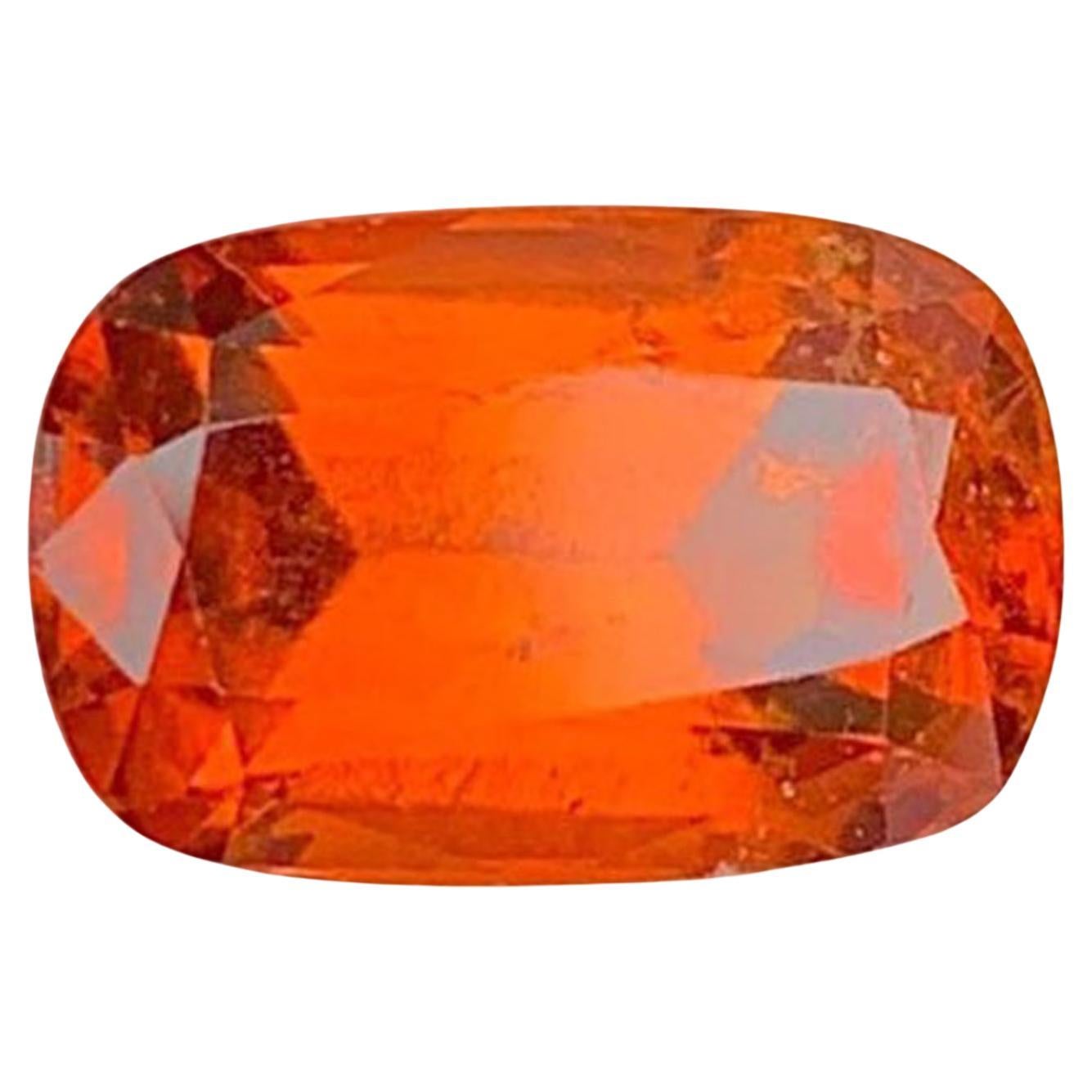 Reddish Orange Garnet Gemstone: 3.58 Carat January Birthstone