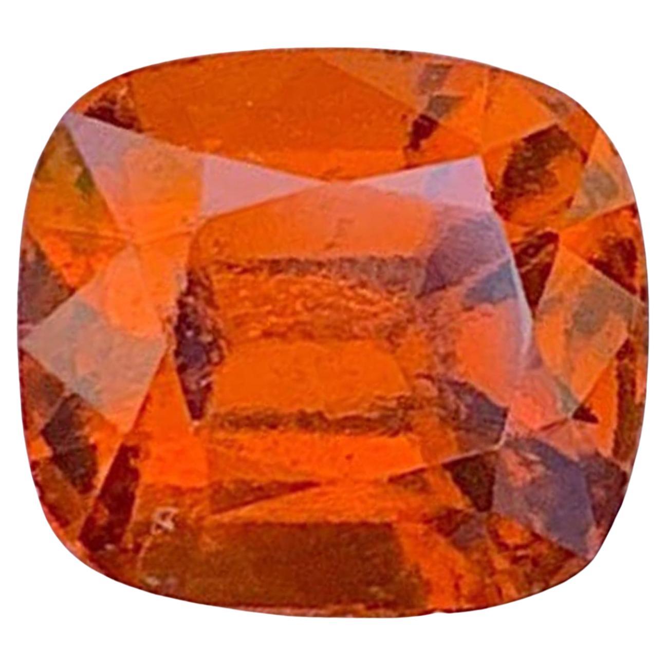 Reddish Orange Garnet Gemstone: 3.72 Carat January Birthstone