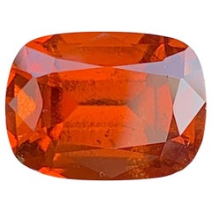 Reddish Orange Garnet Gemstone: 5.65 Carat Cushion Cut January Birthstone