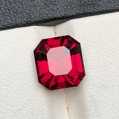 Reddish Pink Natural Rhodolite Garnet Asscher Cut 5.32 Carat Loose Gemstone