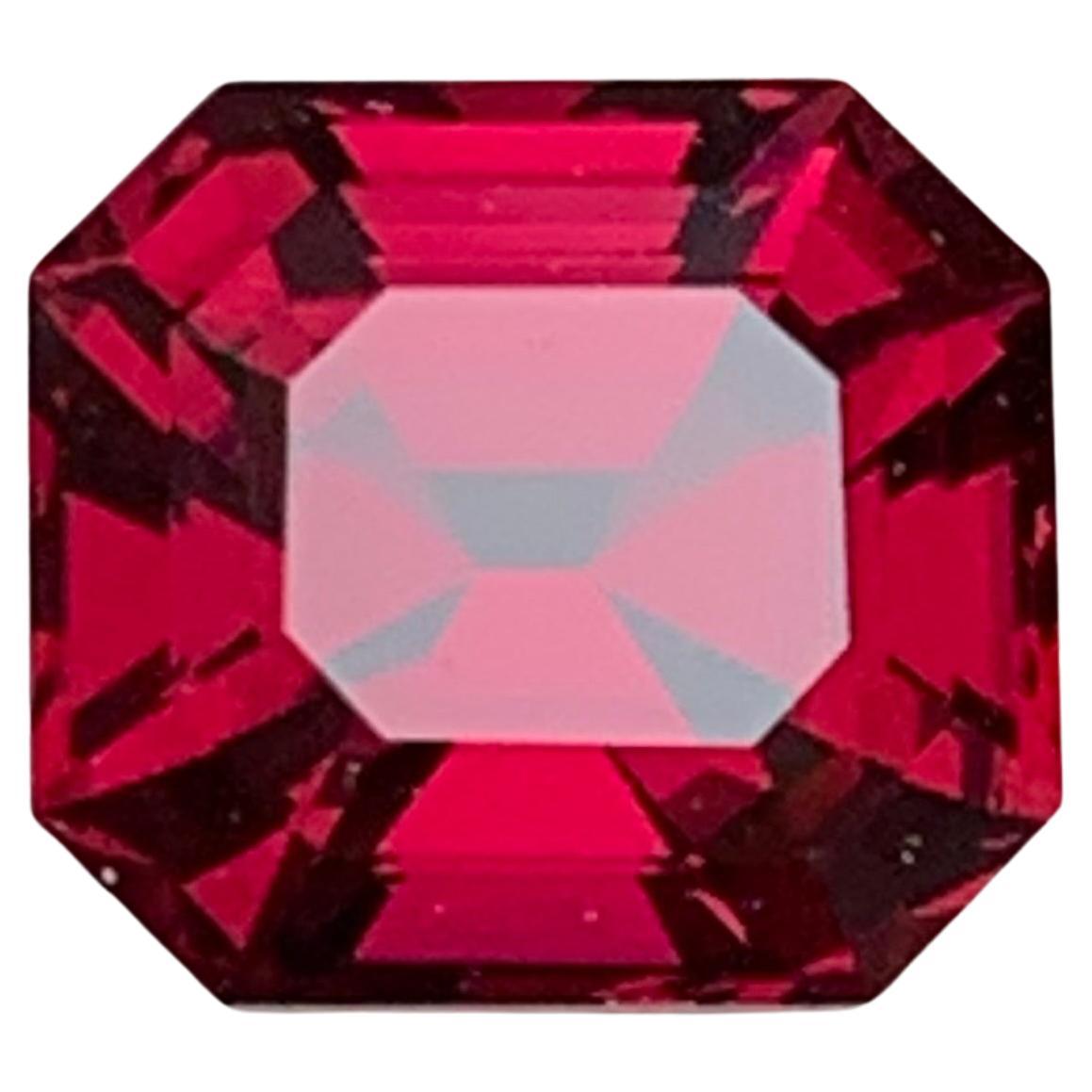 Reddish Pink Natural Rhodolite Garnet Asscher Cut 5.32 Carat Loose Gemstone