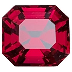 Reddish Pink Natural Rhodolite Garnet Asscher Cut 5.32 Carat Loose Gemstone